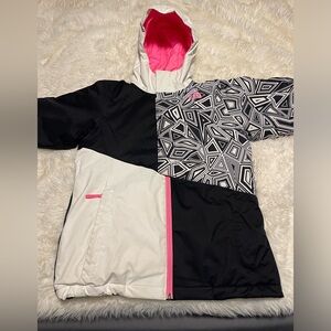 The North Face Girls Large 14/16 Hyvent Ski Snow Winter Jacket Coat Black Pink